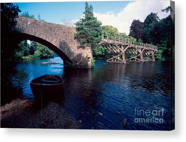 Loch Ness Acrylic Print featuring the photograph Old River Oich bridge by Riccardo Mottola