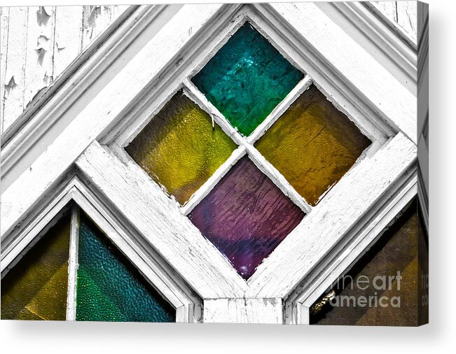 Church Acrylic Print featuring the photograph Old Stained Glass Windows by Dawn Gari