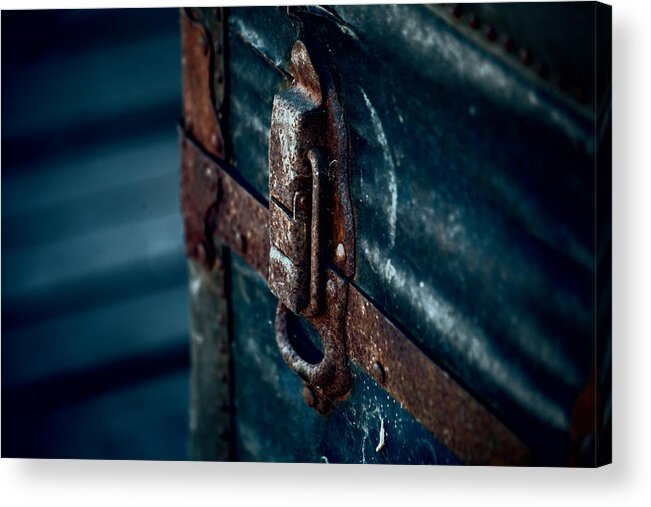 Steamer Trunk Acrylic Print featuring the photograph Old Steamer Trunk II by Bonnie Bruno