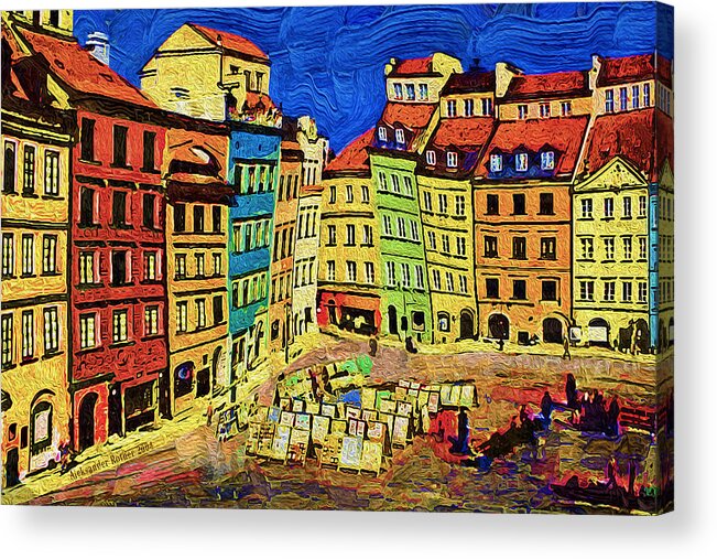 Old Town Acrylic Print featuring the photograph Old Town in Warsaw #9A by Aleksander Rotner