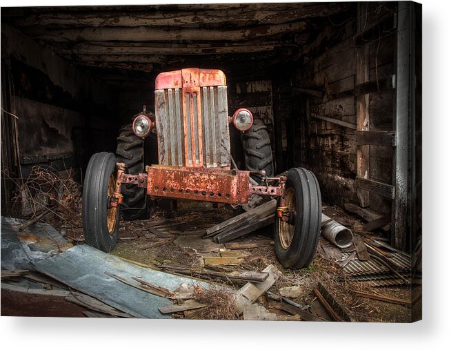 Tractor Acrylic Print featuring the photograph Old tractor Face by Gary Heller