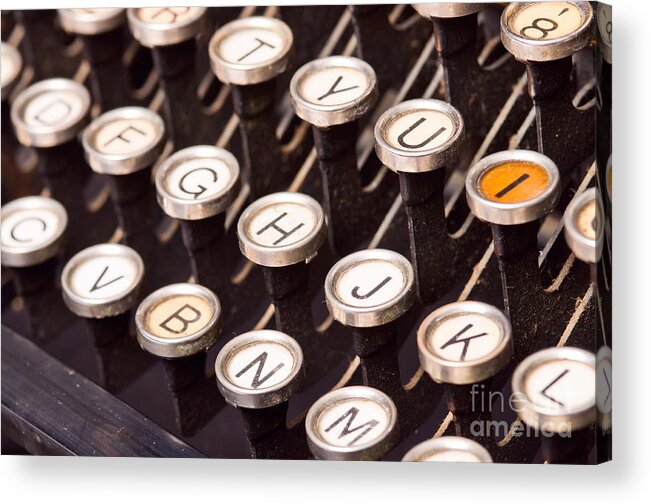 Old Acrylic Print featuring the photograph Old typewriter keys by Les Palenik