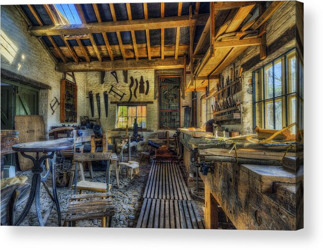 Carpenter Acrylic Print featuring the photograph Olde Workshop by Ian Mitchell