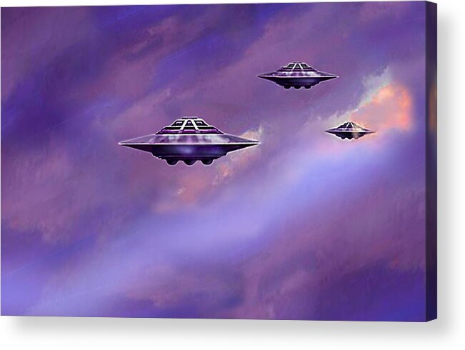 Patrolling Acrylic Print featuring the painting Sky Patrol by Hartmut Jager