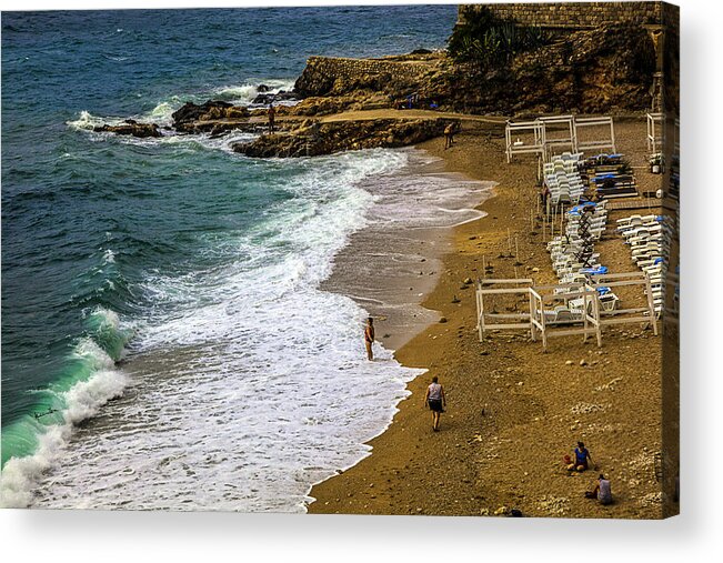 Beach Acrylic Print featuring the photograph On The Beach - Dubrovnic by Madeline Ellis