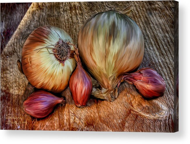 Onions Acrylic Print featuring the painting Onions and Scallions by Sharon Beth