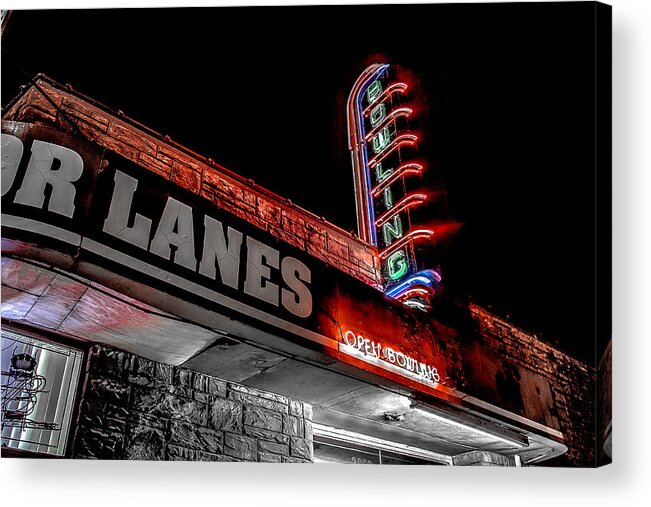 Neon Acrylic Print featuring the photograph Open Bowling by Ray Congrove