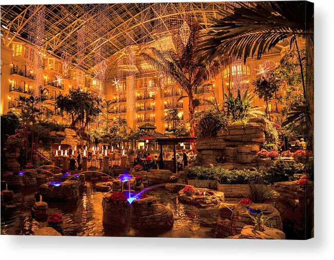 Opryland Acrylic Print featuring the photograph Opryland Hotel at Christmas 2 by Diana Powell