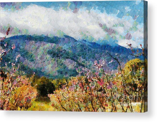 Orchard Acrylic Print featuring the digital art Orchard view by Fran Woods