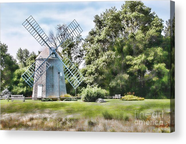 Windmill Acrylic Print featuring the digital art Orleans Windmill by Jayne Carney