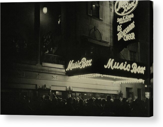 Party Acrylic Print featuring the photograph Outside The Music Box Theatre by Remie Lohse
