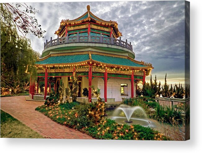 Pagoda Acrylic Print featuring the photograph Pagoda in Norfolk Virginia by Jerry Gammon