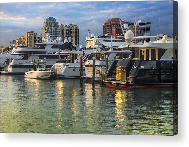 Boats Acrylic Print featuring the photograph Palm Beach Marina by Debra and Dave Vanderlaan