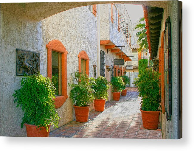 Architecture Acrylic Print featuring the photograph Palm Springs Courtyard by Ben and Raisa Gertsberg