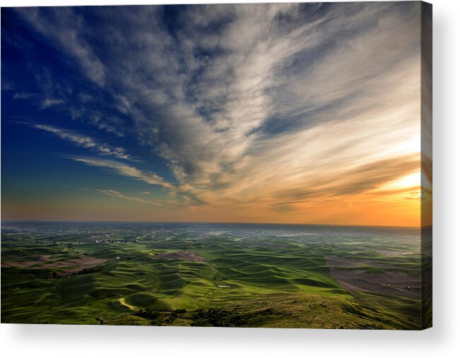 Palouse Acrylic Print featuring the photograph Palouse Sunset by Mary Jo Allen