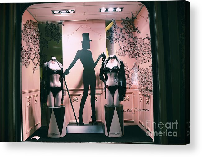 Paris Acrylic Print featuring the photograph Paris Chantal Thomass Lingerie Shop - Paris Luxury Lingerie Boutique Mannequins Art Deco by Kathy Fornal