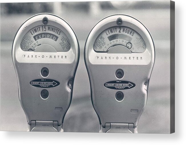 Retro Images Archive Acrylic Print featuring the photograph Parking Meters by Retro Images Archive
