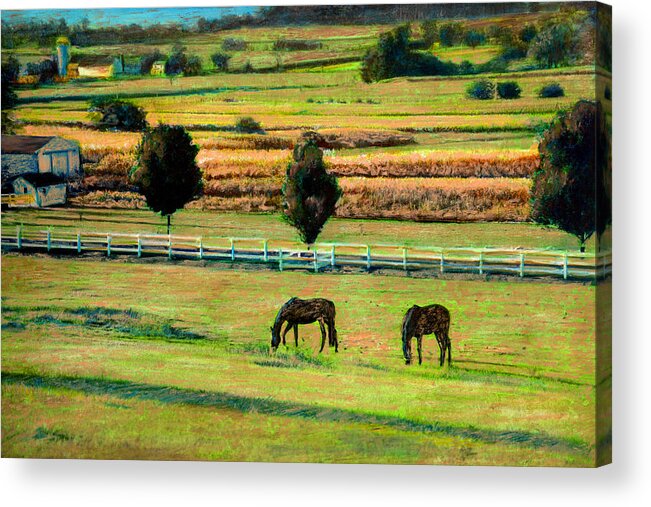 Pastoral Acrylic Print featuring the painting Pastoral Green by Cindy McIntyre