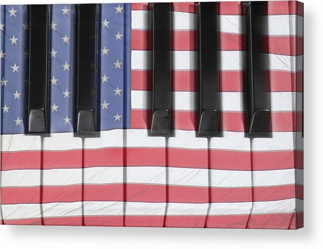 Piano Acrylic Print featuring the photograph Patriotic Piano keyboard Octave by James BO Insogna