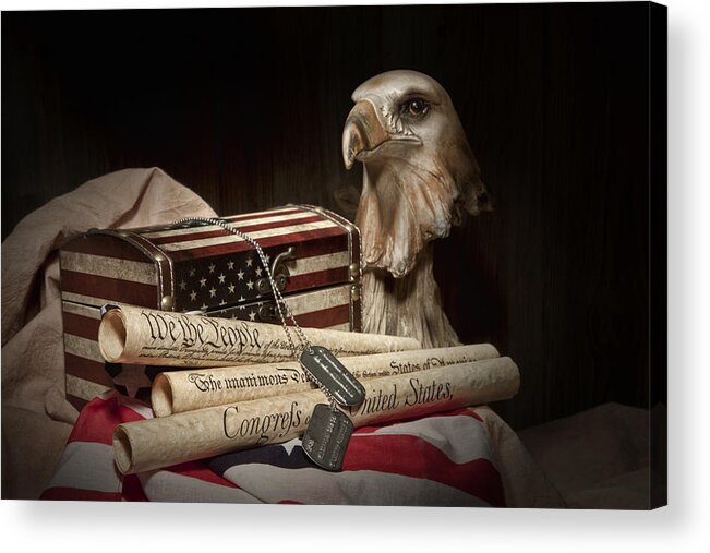 Eagle Acrylic Print featuring the photograph Patriotism by Tom Mc Nemar