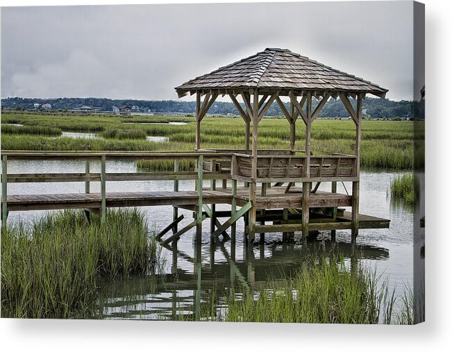 Pawleys Island Sc Acrylic Print featuring the photograph Pawleys Creek Dock by Sandra Anderson