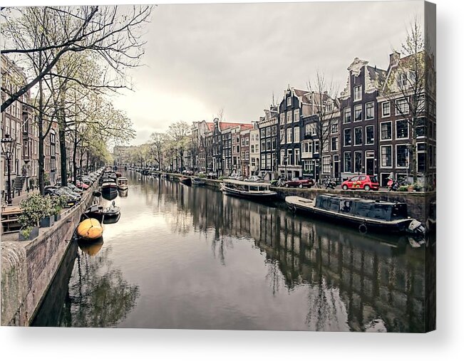 Amsterdam Acrylic Print featuring the photograph Peaceful Canal by Jenny Hudson