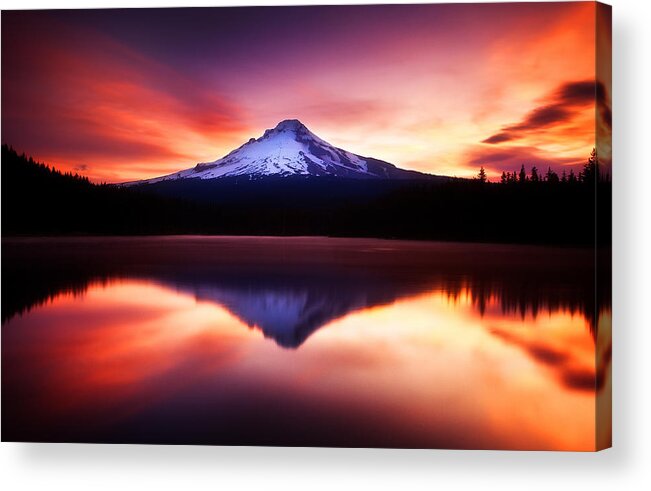 Trillium Lake Acrylic Print featuring the photograph Peaceful Morning on the Lake by Darren White
