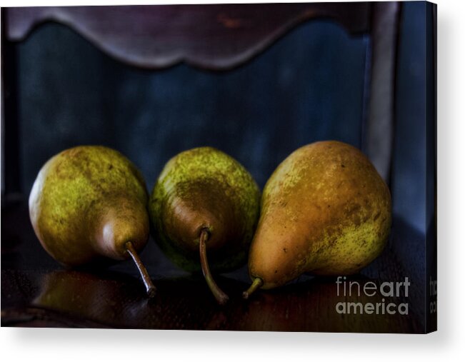 Old Master Acrylic Print featuring the photograph Pears on a Chair by Norma Warden