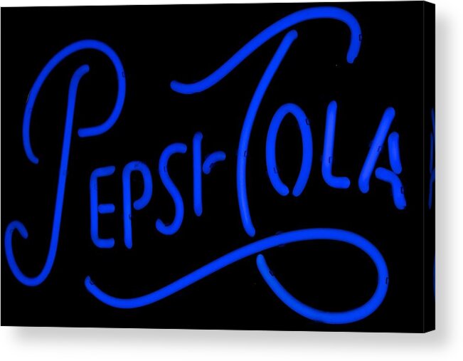 Pepsi Cola Acrylic Print featuring the photograph Pepsi Cola Neon by Allan Morrison