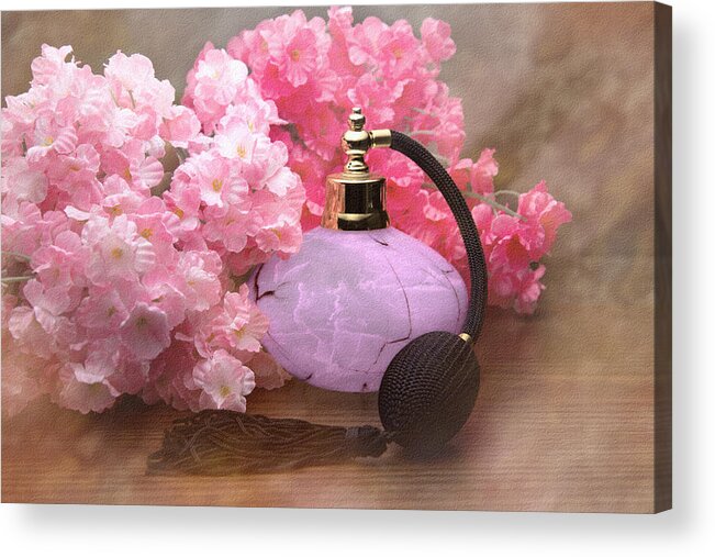 Accessories Acrylic Print featuring the photograph Perfume and Posies Still Life by Tom Mc Nemar
