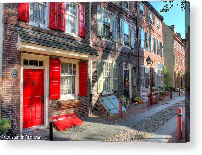 Philadelphia Acrylic Print featuring the photograph Philadelphia Elphreth's Alley by Constantin Raducan