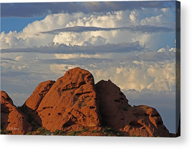 Phoenix Papago Park With Thunderstorm Acrylic Print featuring the photograph Phoenix Papago Park With Thunderstorm by Tom Janca