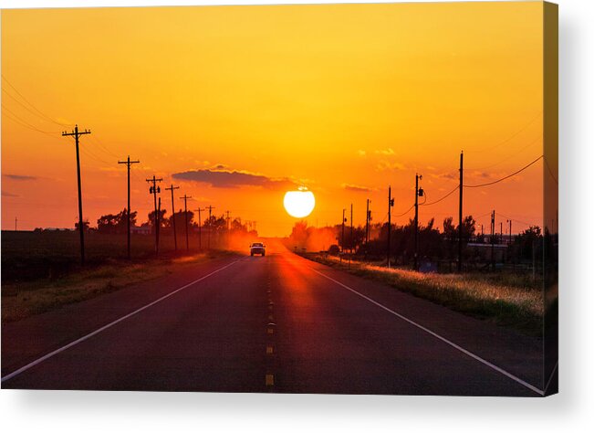 Saturated Color Acrylic Print featuring the photograph Pickup Truck At Sunset On West Texas by Dszc
