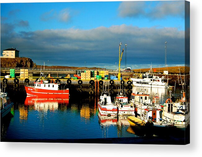 Iceland Harbour Acrylic Print featuring the photograph Picturesque Harbour by HweeYen Ong