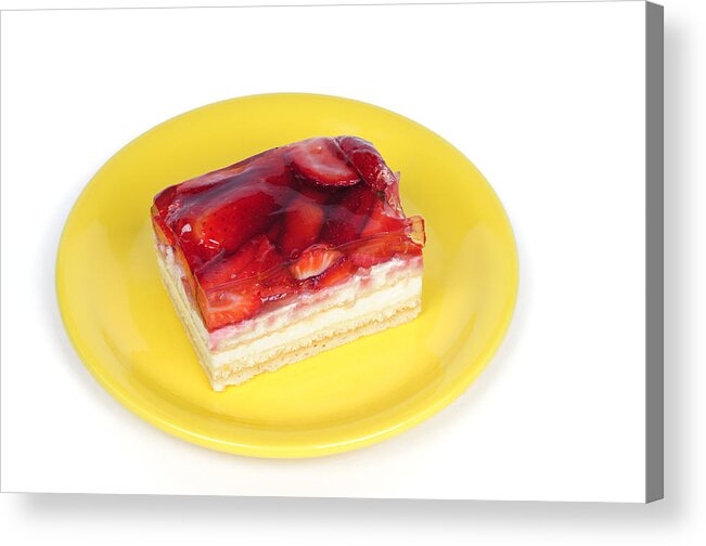 Cake Acrylic Print featuring the photograph Piece of strawberry cake by Matthias Hauser