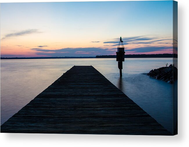 Indian Head Acrylic Print featuring the photograph Pier at Sunset by Leah Palmer