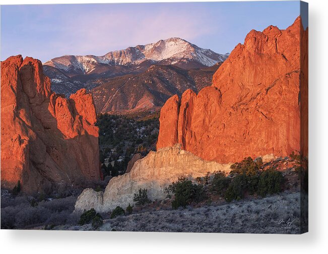 Pikes Acrylic Print featuring the photograph Pikes Peak Sunrise by Aaron Spong