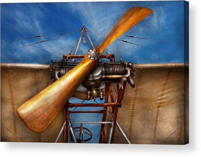 Plane Acrylic Print featuring the photograph Pilot - Prop - They don't build them like this anymore by Mike Savad