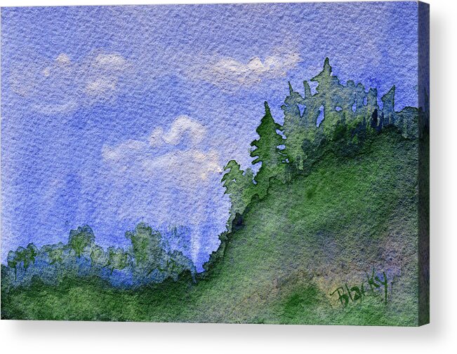 Pine Tree Acrylic Print featuring the painting Pine Tree Hill by Donna Blackhall