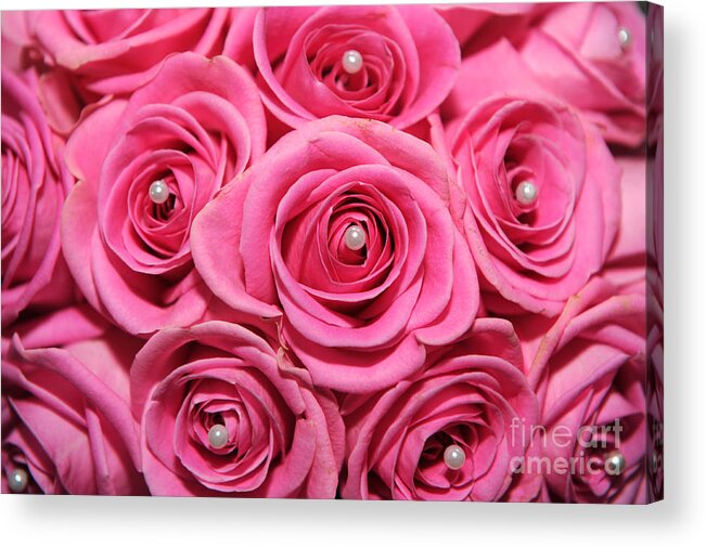 Roses Acrylic Print featuring the photograph Pink bouquet by Paul Clavel