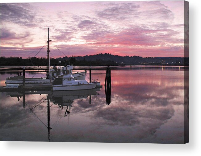 Coos Bay Acrylic Print featuring the photograph Pink Dawn by Suzy Piatt