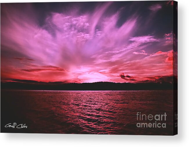  Sunset Acrylic Print featuring the photograph Pink Sky Flame - Sunset by Geoff Childs