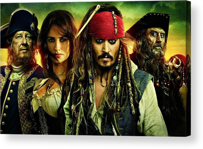 Pirates Of The Caribbean Acrylic Print featuring the photograph Pirates of the Caribbean Stranger Tides by Movie Poster Prints