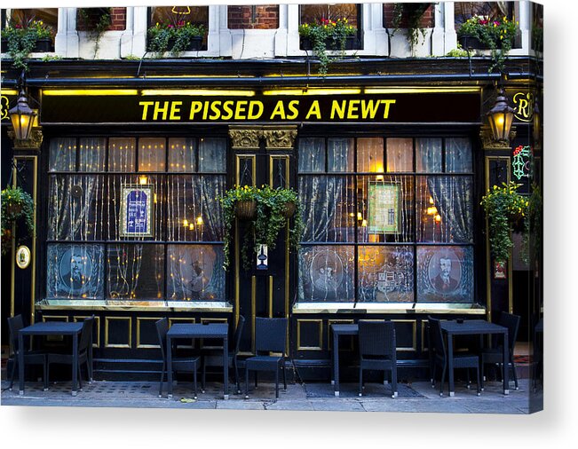 Pub Acrylic Print featuring the photograph Pissed as a Newt Pub by David Pyatt