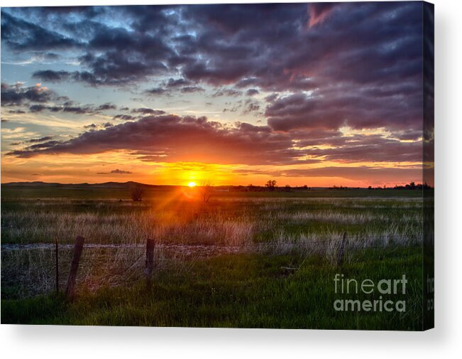 Sunset Acrylic Print featuring the photograph Plains Sunset by Steve Triplett