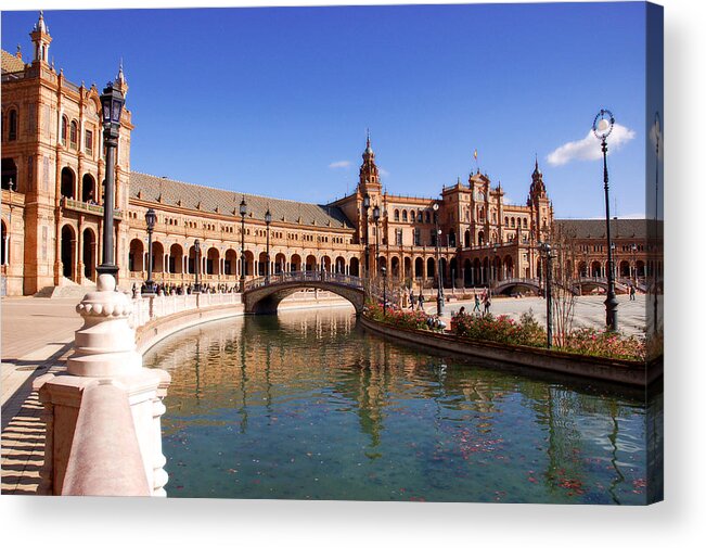Seville Acrylic Print featuring the photograph Plaza de Espana - Seville Spain by AM FineArtPrints