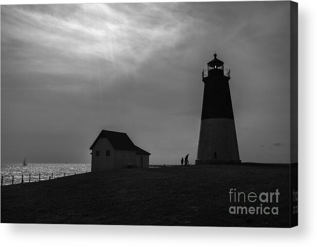 Lighthouse Acrylic Print featuring the photograph Point Judith Lighthouse Silhouette by Diane Diederich