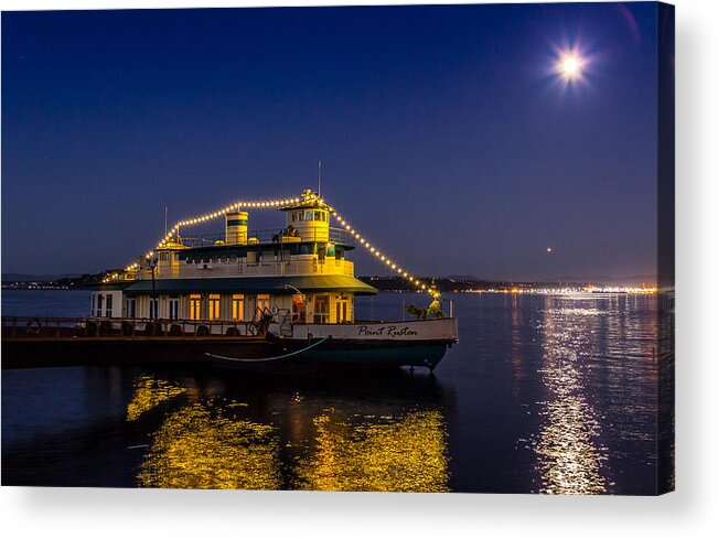 Point Acrylic Print featuring the photograph Point Ruston Visitor Center Ship at Night by Rob Green