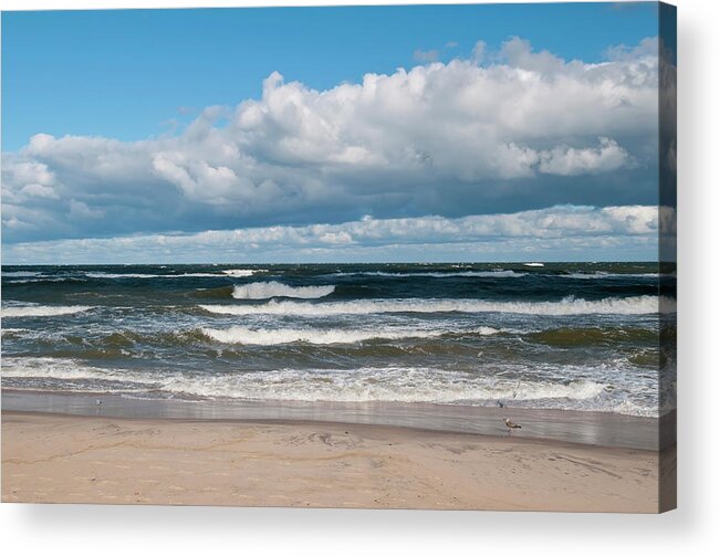 Water's Edge Acrylic Print featuring the photograph Poland, View Of Baltic Sea In Autumn At by Westend61