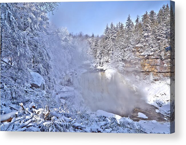 Waterfall Acrylic Print featuring the photograph Polar Vortex at Blackwater Falls by Brian Simpson